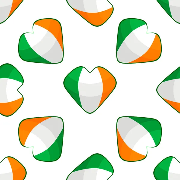 Illustration Sur Thème Vacances Irlandaises Patrick Jour Coeurs Couleur Sans — Image vectorielle