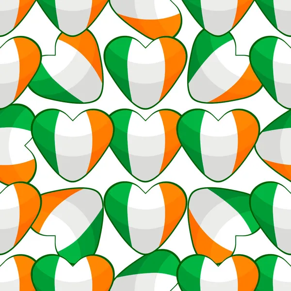 Illustratie Thema Ierse Feestdag Patrick Dag Naadloze Kleurharten Patroon Patrick — Stockvector