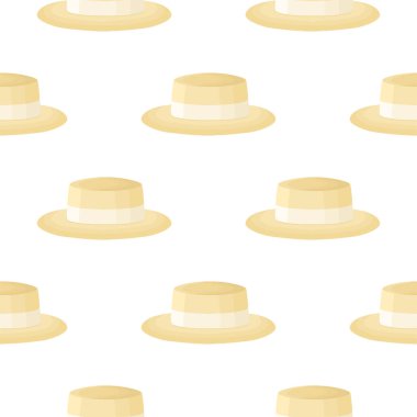 Tema renkli desenli şapkaların resmi, saman, beyaz arka planda güzel şapkalar. Giymek için saman toplayan şapkalardan oluşan kapak deseni. Tasarım şapkaları, hava durumu için saman kapakları.