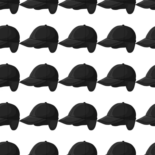 Εικονογράφηση Θέμα Μοτίβο Καπέλα Μπέιζμπολ Όμορφα Καπέλα Λευκό Φόντο Καπέλα — Διανυσματικό Αρχείο