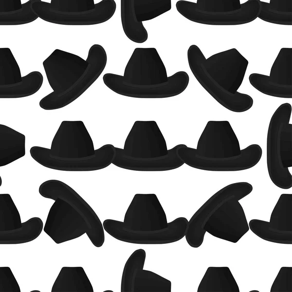 Ilustração Sobre Tema Colorido Padrão Chapéus Cowboy Bonés Bonitos Fundo —  Vetores de Stock