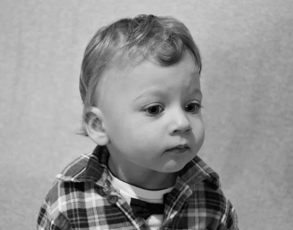 Beautiful Baby Boy Child Face Posing Photographer Color Photo Cadre — Stock Photo, Image