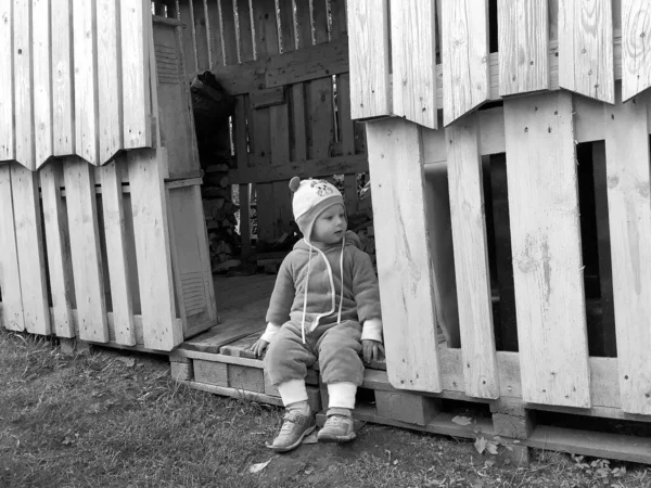 Beautiful Baby Boy Child Face Posing Photographer Color Photo Cadre — Stock Photo, Image