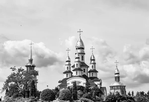 Christian Church Cross High Steeple Tower Prayer Photography Consisting Beautiful — Fotografia de Stock