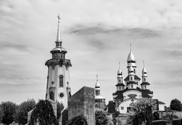 Christian Church Cross High Steeple Tower Prayer Photography Consisting Beautiful — Stockfoto