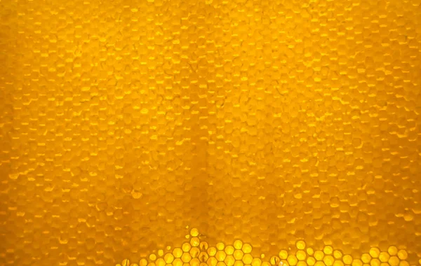 Gota Miel Abeja Goteo Panales Hexagonales Llenos Néctar Dorado Panales — Foto de Stock