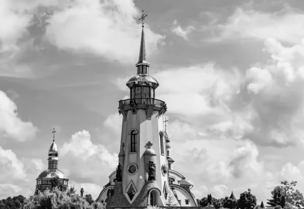 Christian Church Cross High Steeple Tower Prayer Photography Consisting Beautiful — Stock Fotó