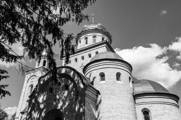 Christian Church Cross High Steeple Tower Prayer Photography Consisting Beautiful — Foto Stock