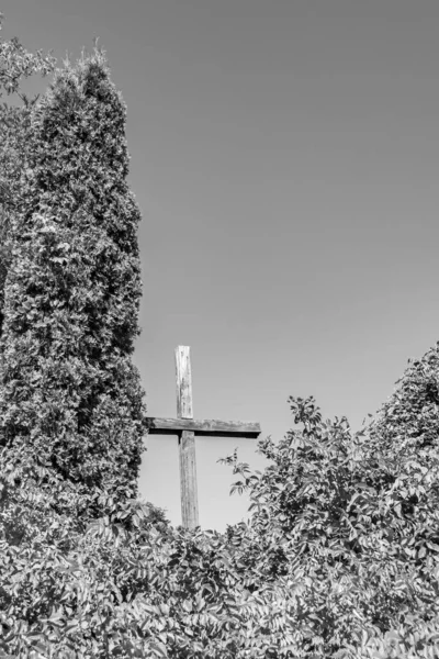 Christliches Kirchenkreuz Hohen Kirchturm Zum Gebet Fotografie Bestehend Aus Schöner — Stockfoto
