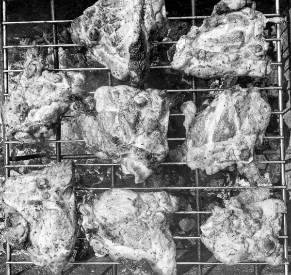 Fotografia Tema Bella Carne Pollo Alla Griglia Sul Braciere Pronto — Foto Stock