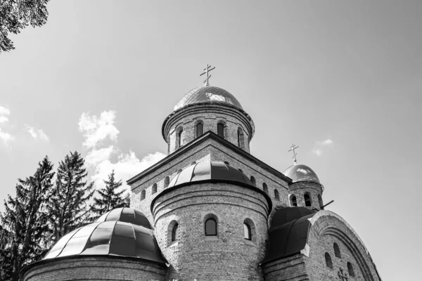 Christian Church Cross High Steeple Tower Prayer Photography Consisting Beautiful — Foto Stock