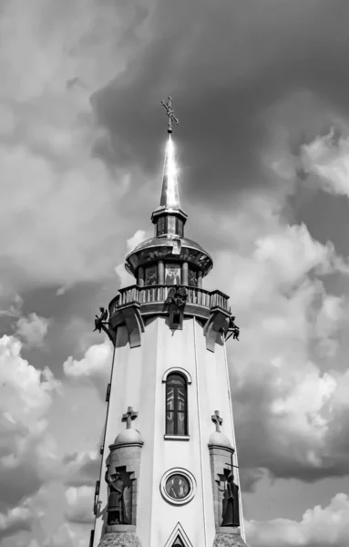 Christian Church Cross High Steeple Tower Prayer Photography Consisting Beautiful — Stock Photo, Image