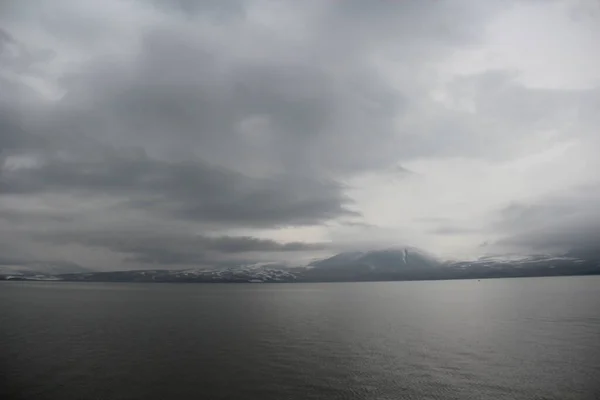 Paravani Lake Podzim Šedý Den Georgia — Stock fotografie