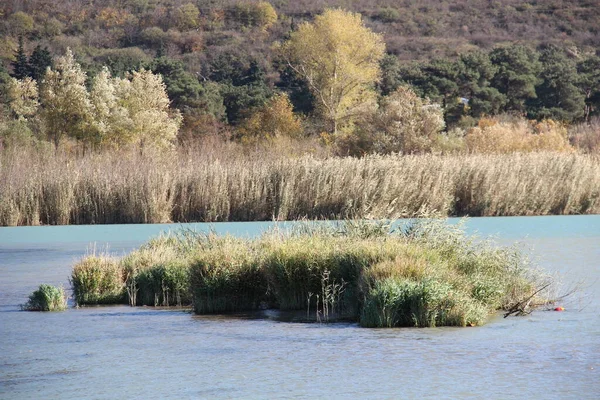 Flod Mtskheta Georgien Höstsäsong Natur — Stockfoto
