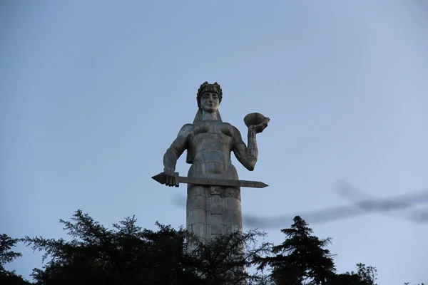Estatua Kartlis Deda Madre Kartli Madre Georgia Colina Sololaki Tiflis — Foto de Stock
