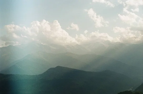 Pegunungan Kaukasus Pegunungan Georgia Pegunungan Svaneti Foto Film Analog 35Mm — Stok Foto