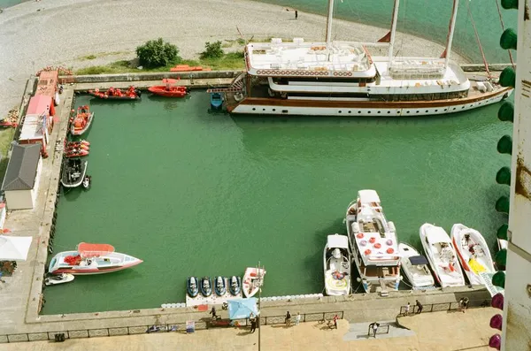 Widok Port Mieście Batumi Gruzja Zdjęcie Filmu Analogowego — Zdjęcie stockowe