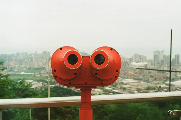 Red Binocular 35Mm Analog Film Photo Georgia Royalty Free Stock Images