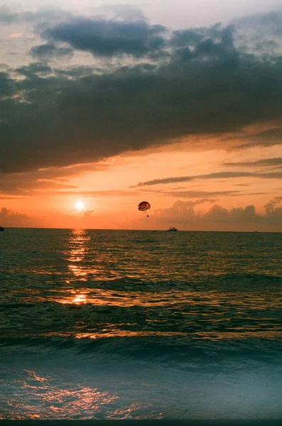 Sonnenuntergang Und Meerwasser 35Mm Analogfilmaufnahme Georgien Schwarzes Meer — Stockfoto