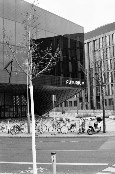 Black White 35Mm Film Photo Futurium Museum Berlin — Stockfoto