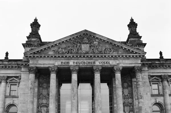 Black White 35Mm Film Photo Dem Deutschen Volke Reichstagsgebude — Fotografia de Stock