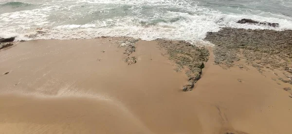 Strand Och Hav Vågor Natur Bakgrund — Stockfoto