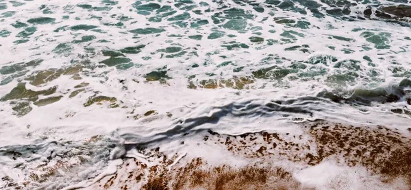Strand Oceaan Golven Natuur Achtergrond — Stockfoto