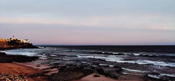 Laut Portugal Matahari Terbenam Langit Dan Air — Stok Foto