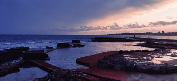 Laut Portugal Matahari Terbenam Langit Dan Air — Stok Foto