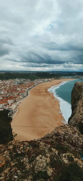 Portugalsko Oceán Písečná Pláž Nacistické Město Portugalsku — Stock fotografie
