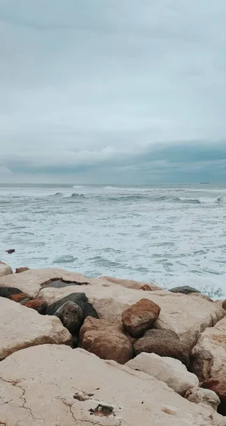 Portugal Tempête Pluvieuse Mer Vagues Eau Mer — Photo