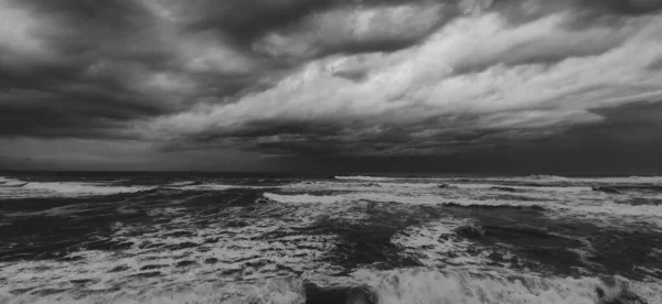 Portugal Tormenta Lluvia Mar Olas Agua Del Océano — Foto de Stock