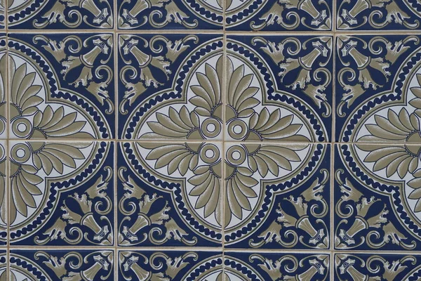 Ornement Azulejo Carreaux Traditionnels Portugais Mur Céramique Décoration Extérieure Typique — Photo