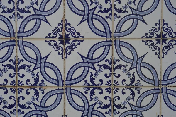 Ornement Abstrait Azulejo Carreaux Traditionnels Portugais Mur Céramique Décoration Extérieure — Photo