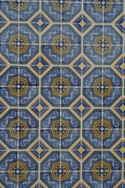 Azulejo duvar kağıdı. Geometrik şekiller, Portekiz seramik fayans duvarı 