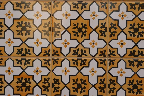 Tapeta Azulejo Kształty Geometryczne Ściany Portugalskich Płytek Ceramicznych — Zdjęcie stockowe