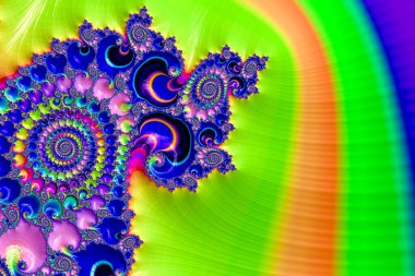 Soyut fraktal desenler ve şekiller. Sonsuz evren. Gizemli psikedelik rahatlama kalıbı. Dinamik akışkan doğal formlar. Kutsal geometri. Mistik sarmallar. 3 Boyutlu Hazırlama.