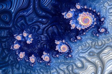 Soyut fraktal desenler ve şekiller. Sonsuz evren. Gizemli psikedelik rahatlama kalıbı. Dinamik akışkan doğal formlar. Kutsal geometri. Mistik sarmallar. 3 Boyutlu Hazırlama.