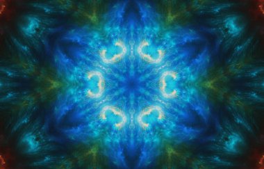 Güzel mandala. Soyut fraktal desenler ve şekiller. Sonsuz evren. Gizemli psikedelik rahatlama kalıbı. Dinamik akışkan doğal formlar. Kutsal geometri.