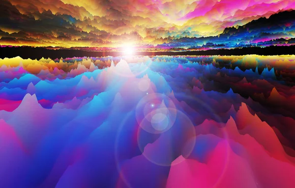 Abstrakte Fraktale Muster Und Formen Unendliches Universum Fraktal Gefärbte Berge — Stockfoto