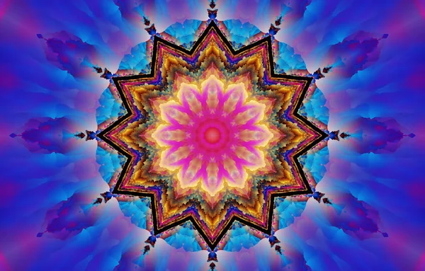 Mandala Yang Indah Pola Dan Bentuk Fraktal Abstrak Alam Semesta — Stok Foto
