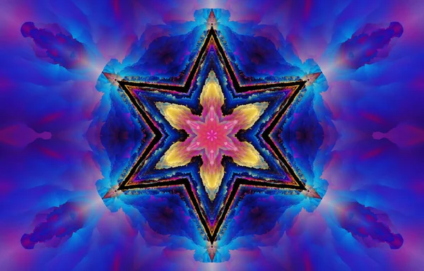 Magnifique Mandala Motifs Formes Fractaux Abstraits Univers Infini Mystérieux Modèle — Photo