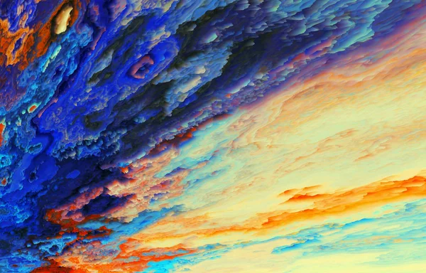 Schöne Abstrakte Hintergrund Abstrakte Ozean Kunst Fraktale Kunst Farbige Wellen — Stockfoto