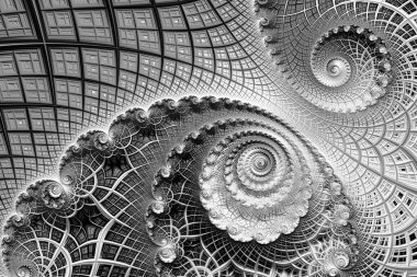 Soyut fraktal desenler ve şekiller. Sonsuz evren. Gizemli psikedelik rahatlama kalıbı. Dinamik akışkan doğal formlar. Kutsal geometri. Mistik sarmallar. 3 Boyutlu Hazırlama.