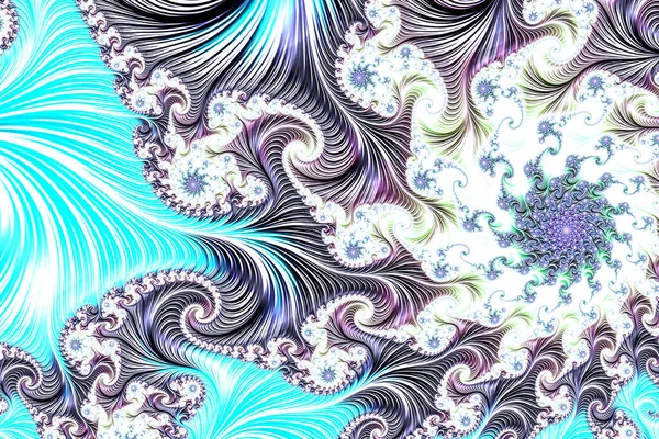 抽象的分形图案和形状 无穷无尽的宇宙 神秘的迷幻的迷幻的放松模式 动态流动的自然形态 神圣的几何 神秘的螺旋形 3D渲染 — 图库照片