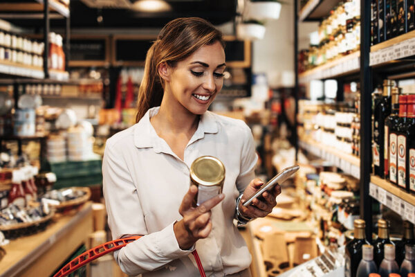 Beautiful Young Elegant Woman Buying Some Healthy Food Drink Modern Royalty Free Stock Photos