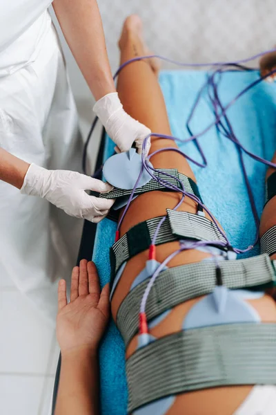 Tecnologia Moderna Saúde Médica Tratamento Beleza Com Eletroestimulação Ems Emagrecimento — Fotografia de Stock