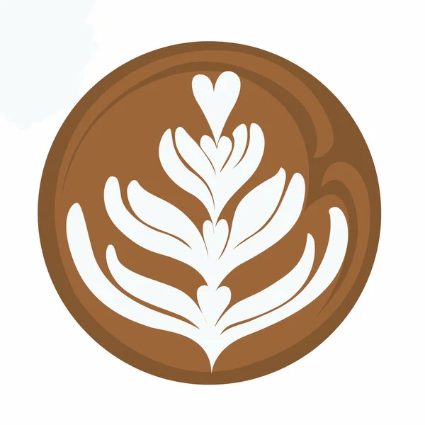Tulip Heart Coffee Latte Art Logo Digital Illustration — Stock Photo, Image