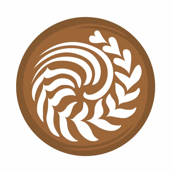 Rosetta Kawa Latte Art Logo Ikona Symbol Izolowany Białym Tle — Zdjęcie stockowe