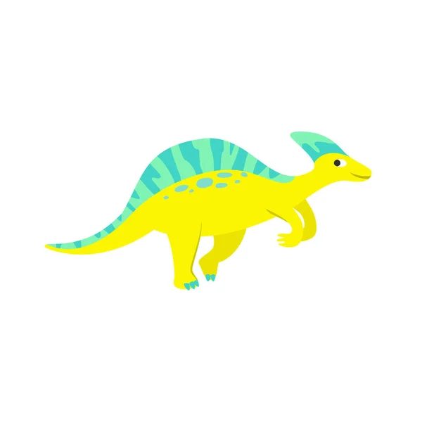 Leuke Cartoon Dinosaurus Witte Achtergrond Vectorillustratie — Stockvector